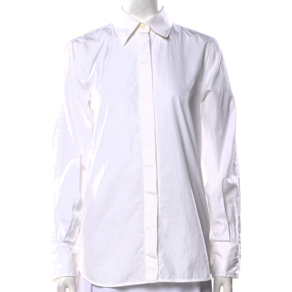 white helmut lang button up shirt - XS